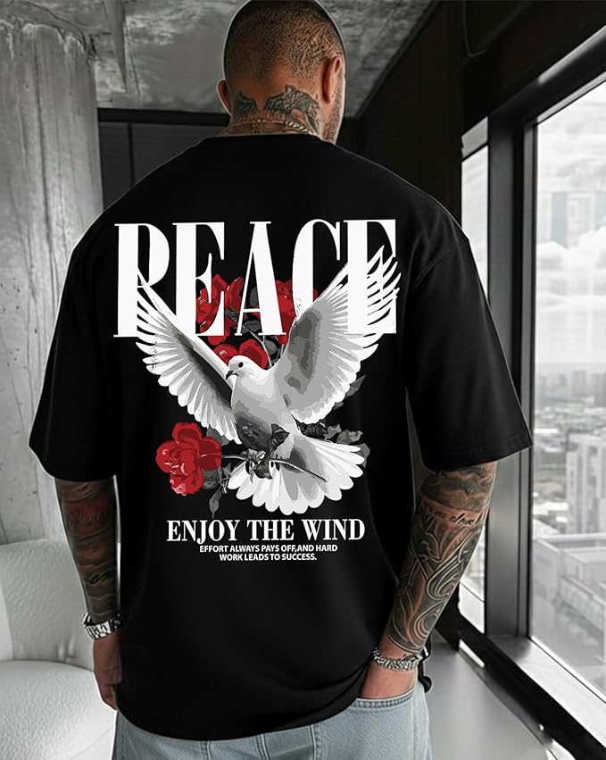 AUSK Baggy Hip-Hop T-Shirt for Men - Graphic Printed T Shirts (pack of 3) || Oversized Men Tshirt || T-Shirts